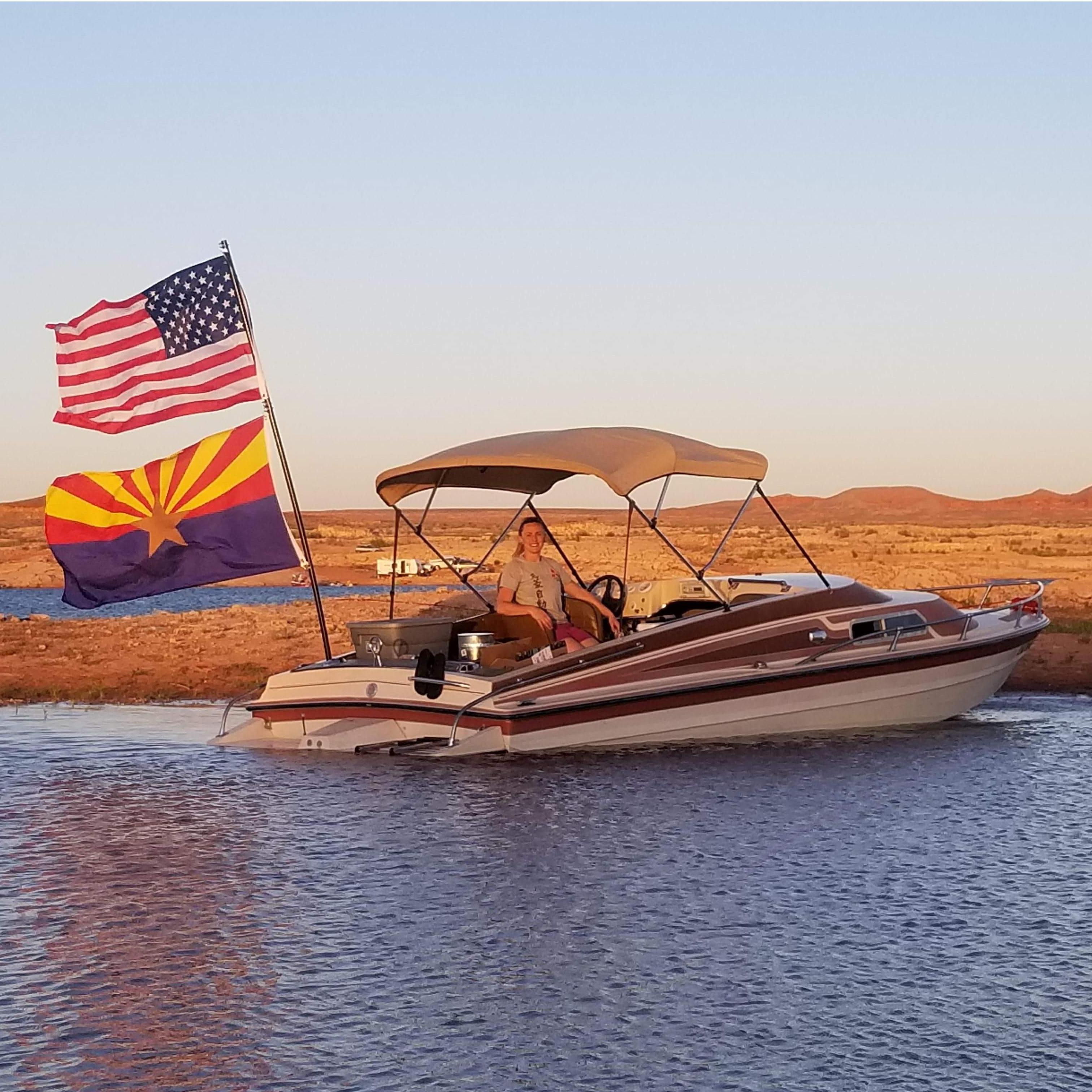 Our first overnight trip on our Lake Powell trip. This boat was a fun project for the summer.