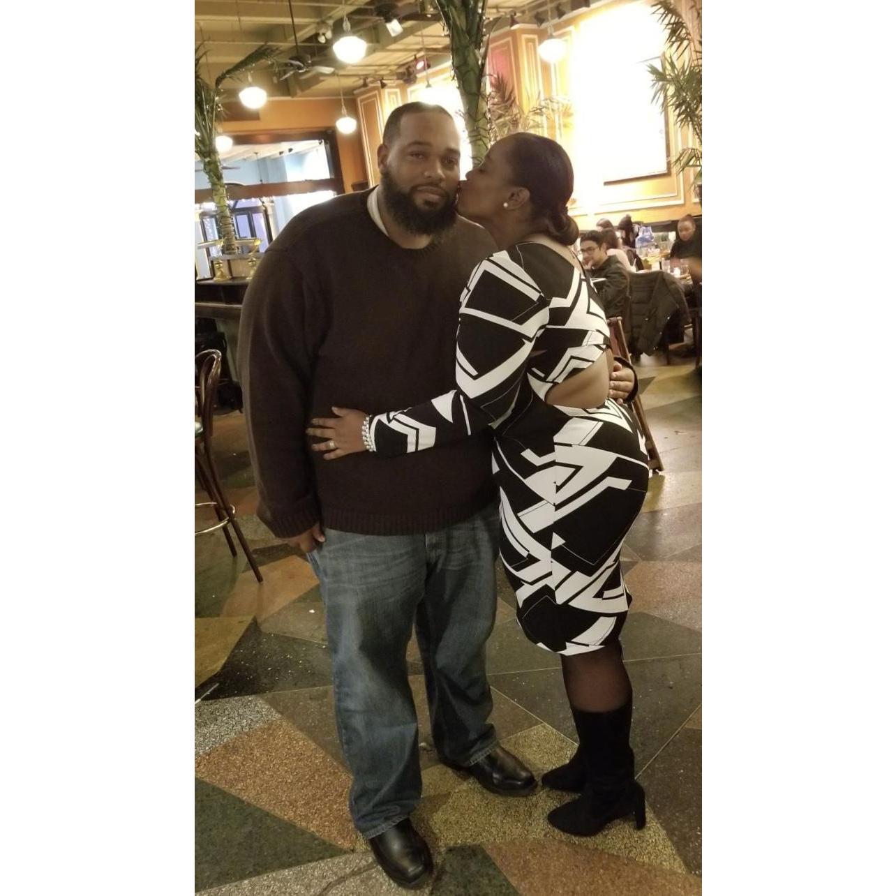 I surprised him for dinner for his birthday in the city that year, it was so cold that night but it was all about him. December 2017