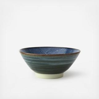Aranami Blue Wave Noodle Bowl, Set of 4