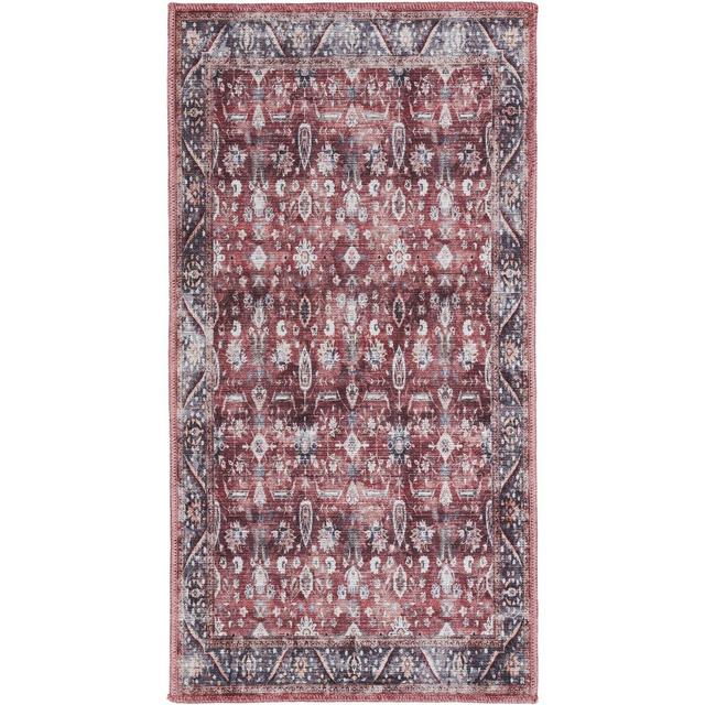 Nourison Washable Brilliance 2' x 4' Brick/Ivory Vintage Indoor Bathroom, Kitchen Mat Rug