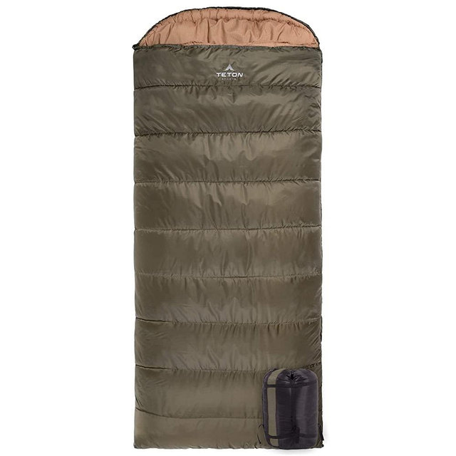 TETON Sports Celsius XXL Sleeping Bag; Great for Family Camping; Free Compression Sack, Olive Green, Model:100R