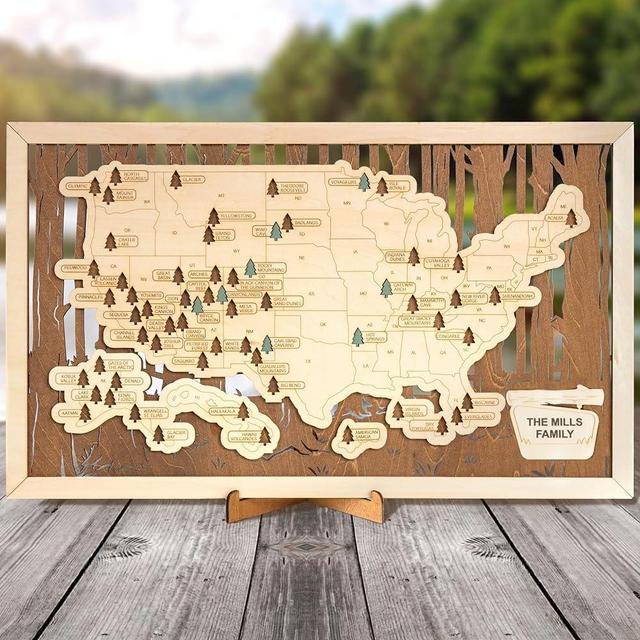 HYPERI US National Parks Map, National Park Travel Map, National Park Tracker Checklist, National Parks Wall Art, Adult Easter Gifts For Mom, Dad, Teacher, Coworker, Men, Women, Husband, Wife