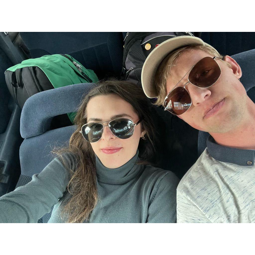 1st Road Trip to Ashton, ID (Sara invited herself to accompany James to his brother's play). Aviators theme continues. 05/2023