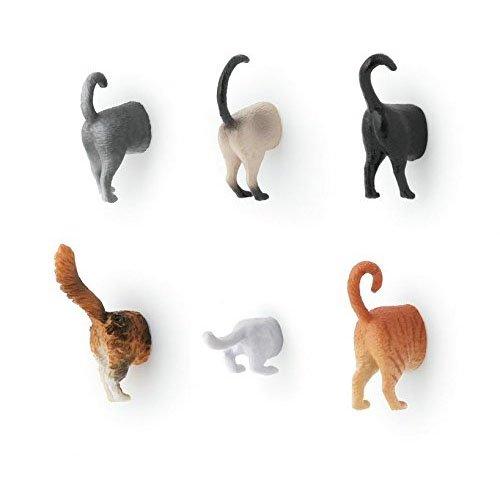 Kikkerland Cat Butt Magnets, Set of 6 (MG53)