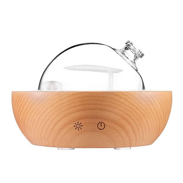 Kakoda Glass Essential Oil Diffuser,Real Wood Base,The 2022 Upgrade Aromatherapy Diffuser,Aroma Diffuse Humidifier,LED Light in 7 Colors，Suitable for Home Office Bedroom