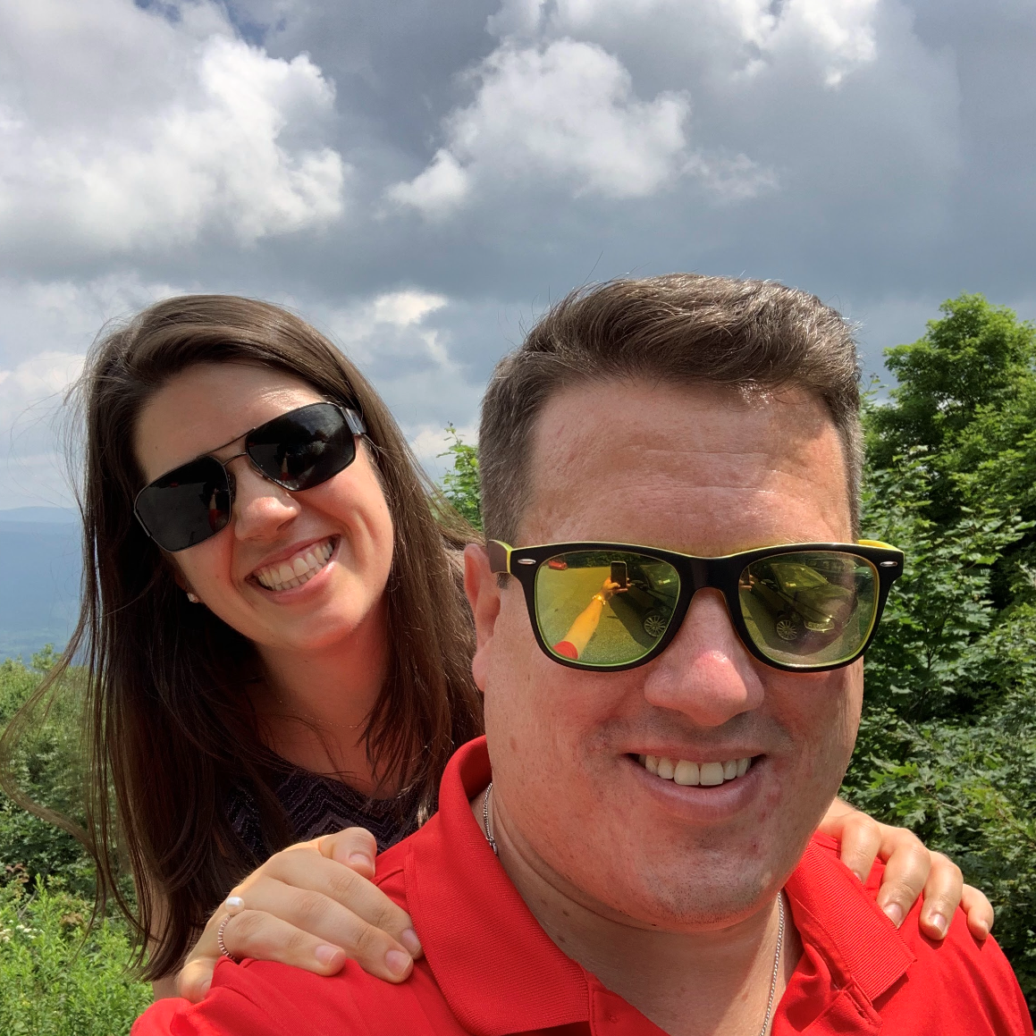 Standing at the top of what is now known to us as "I Love You" Mountain in Manchester, Vermont.