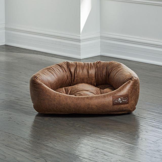 Napper Faux Leather Vintage Small Dog Bed
