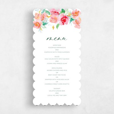 Orange Scalloped Wedding Menu - Camarillo