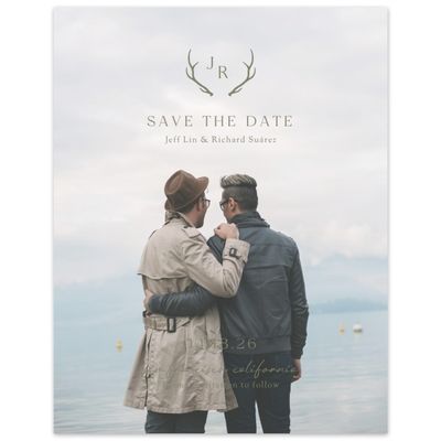 Khaki Green Wedding Digital Save the Date - Denver Photo