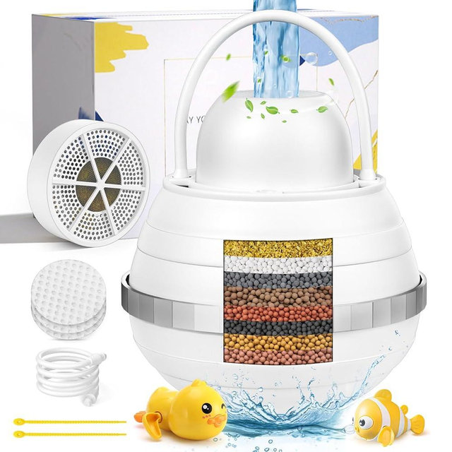 Upgraded Bath Water Filter for Tub 8+1 Stage Bathtub Filter for Tub Faucet Filter Gift For Baby BPA-Free Reduce Water Contaminants For Healthier Skin & Hair Softer Water 2500 Gallons of Filtration