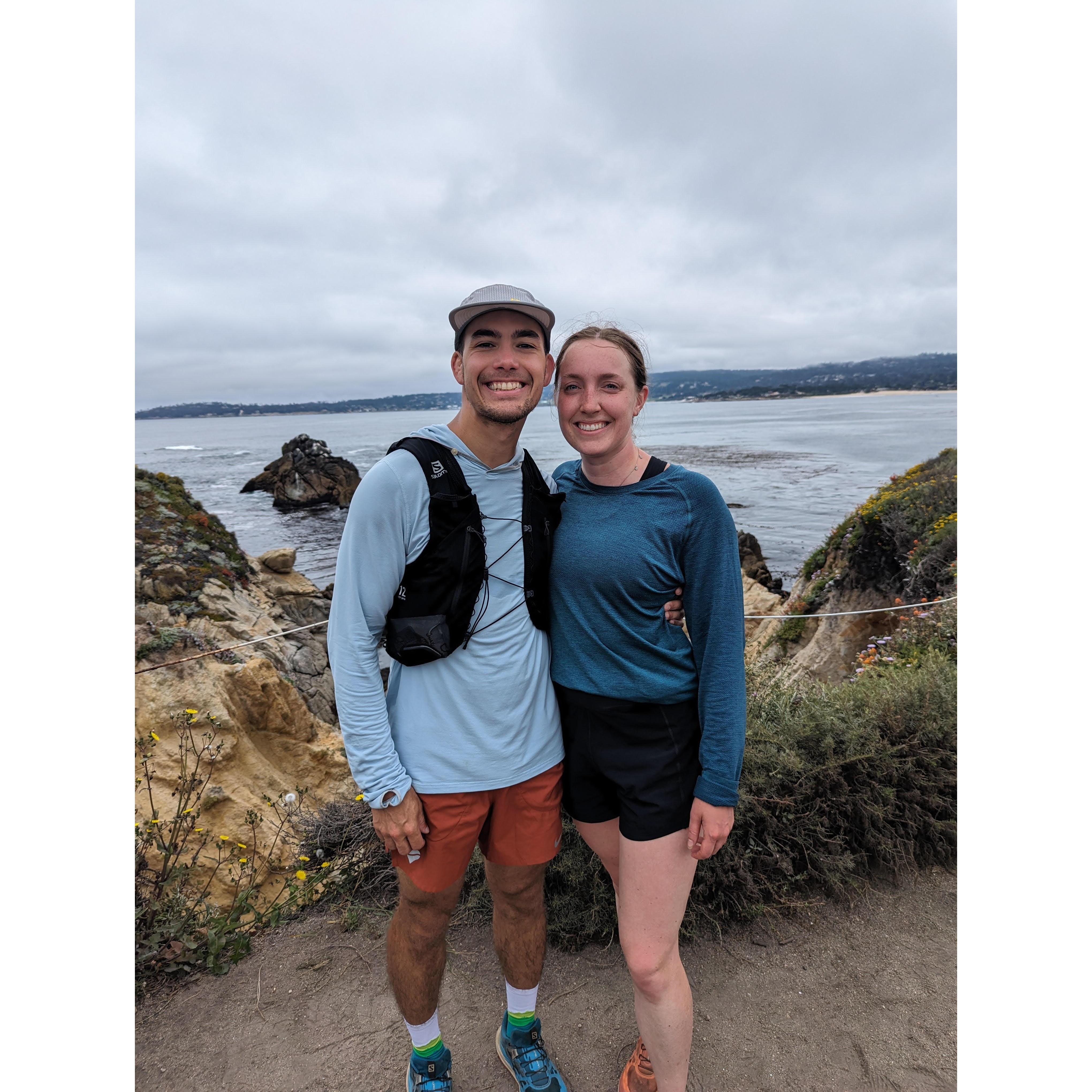 Running along the coast of California