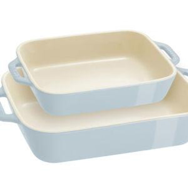 Color: Light Blue - Staub Ceramic 2-pc Rectangular Baking Dish Set
