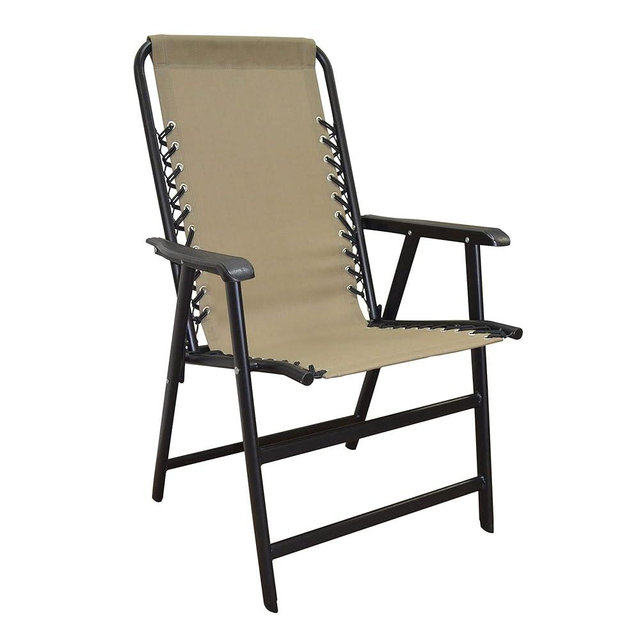 Caravan Canopy Infinity Suspension Portable Folding Sports Chair w/Bungee Suspension and Textaline Fabric, 300 Pound Weight Capacity, Regular, Beige