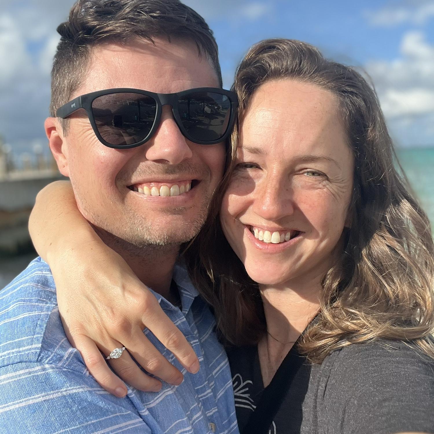 Engaged in the Bahamas