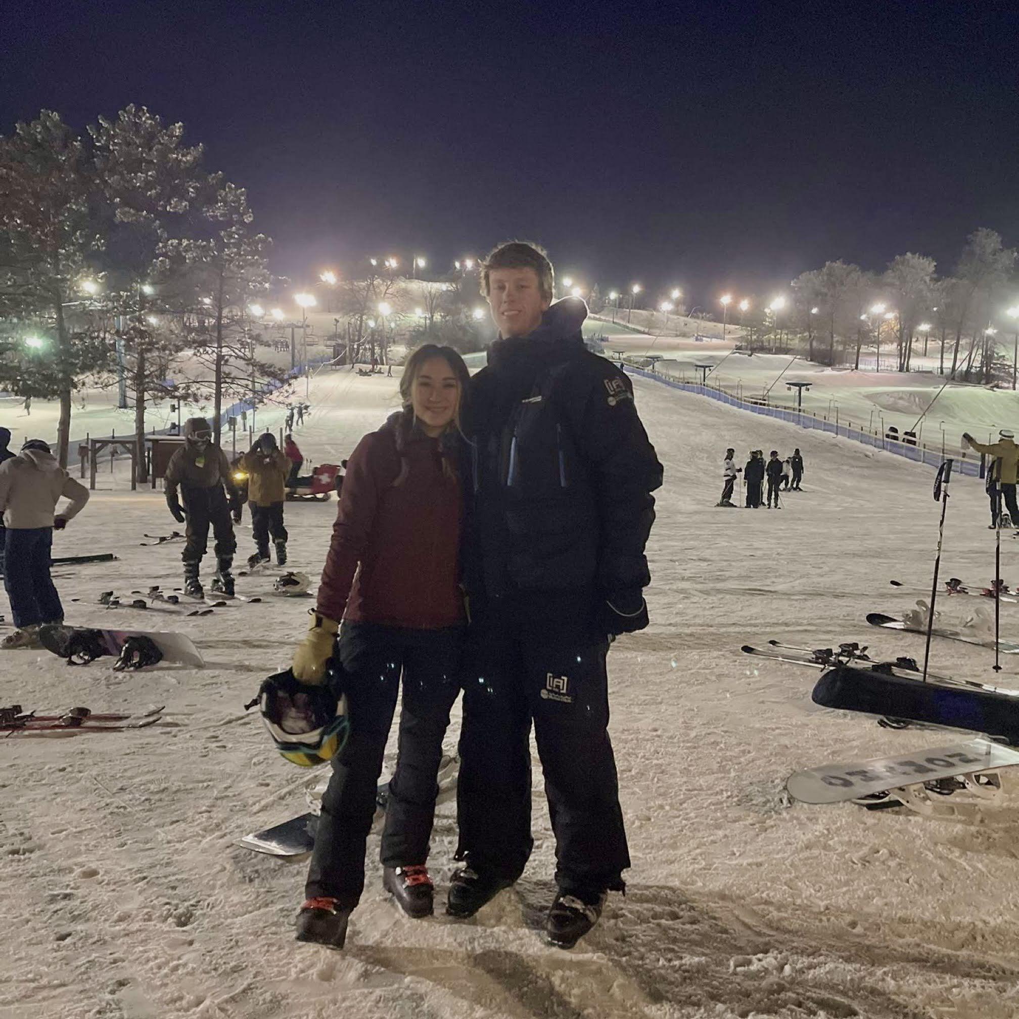 Noah learned to ski for Camille