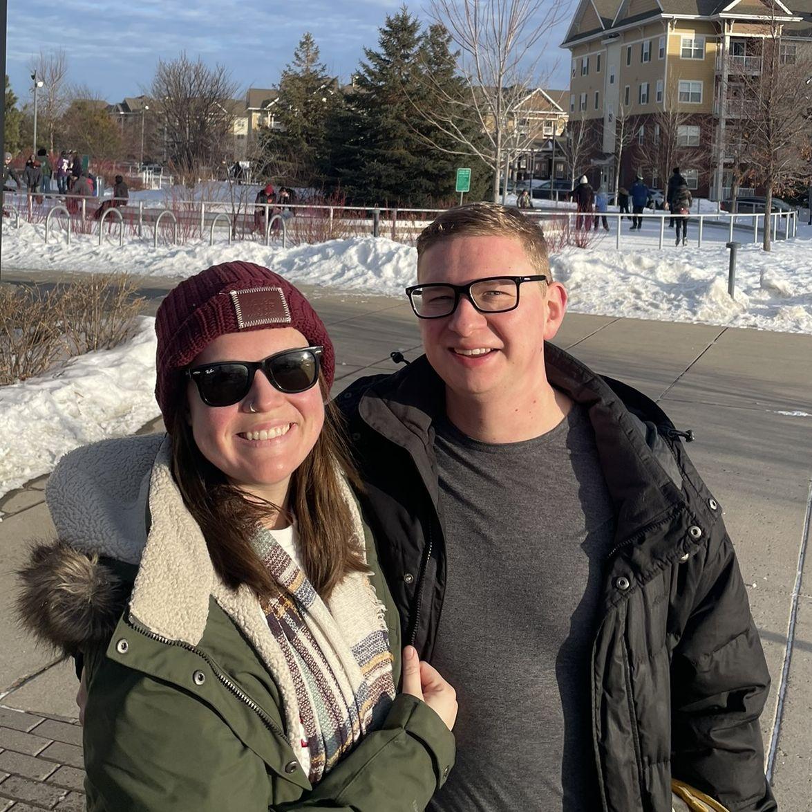 We are trying to find the positives of cold Minnesota winters. One of those positives is outside ice skating with your friends.