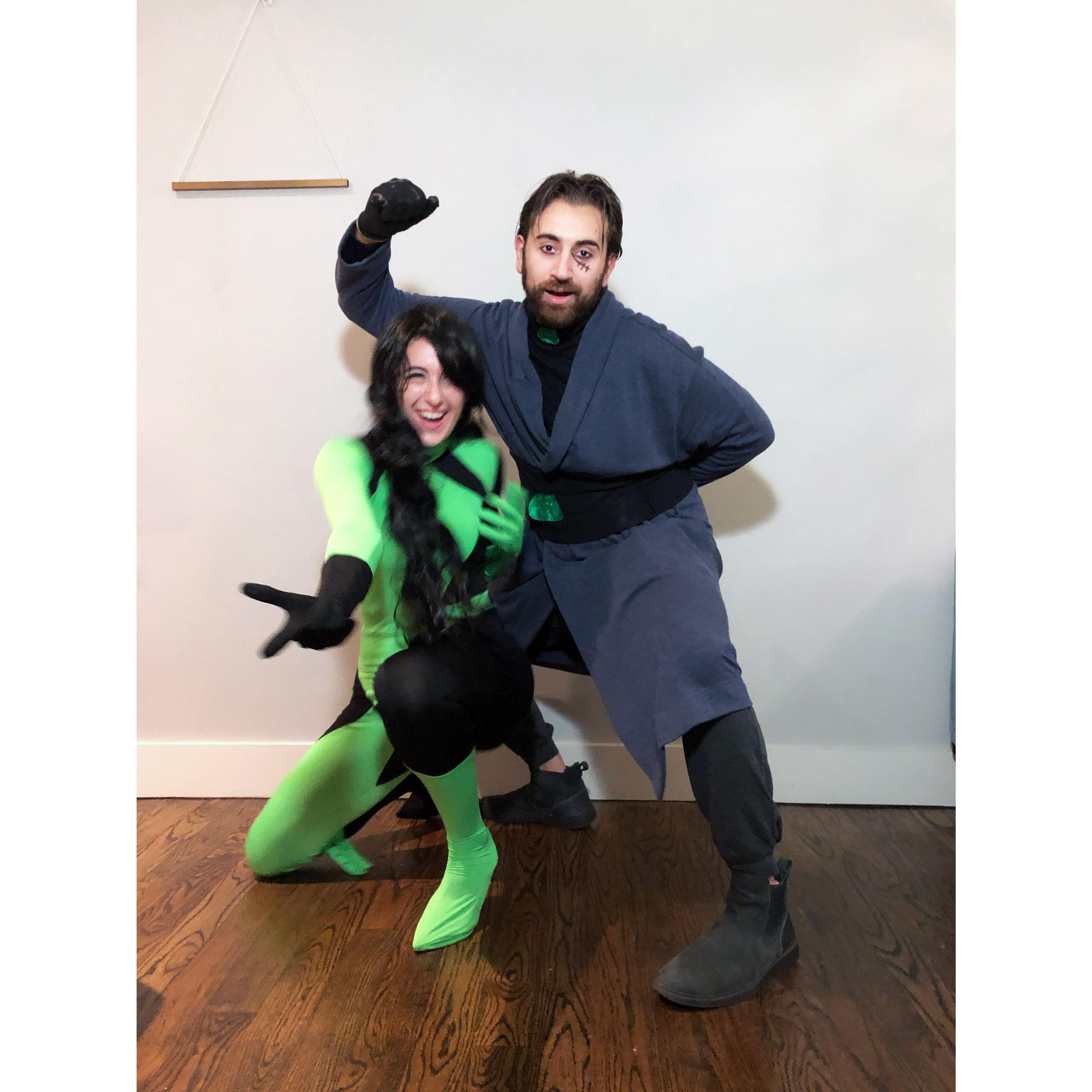 Halloween as Dr. Drakken and Shego from Kim Possible (we love halloween)