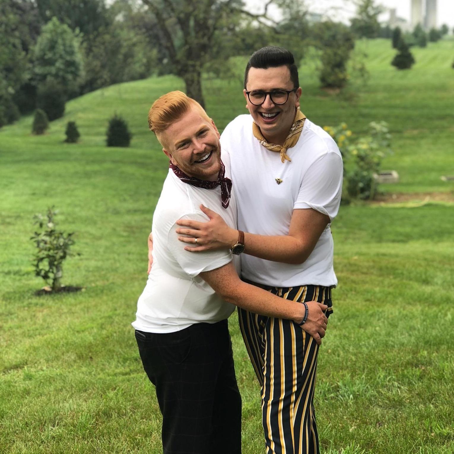 Our en-gay-gement party at Jeanne and Steve's house in September 2018.