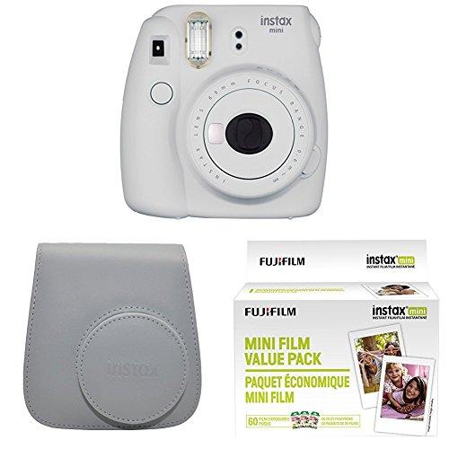 Fujifilm Instax Mini 9 Instant Camera - Smokey White with Value Pack - 60 Images