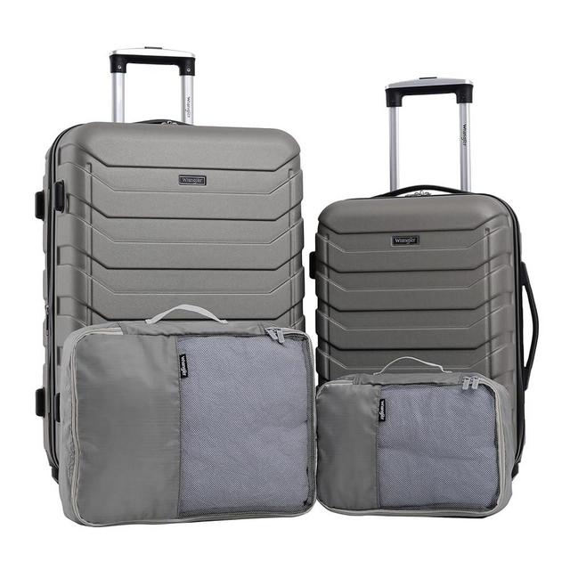 Wrangler Luggage and Packing Cubes, Desert Taupe, 4-Piece Set