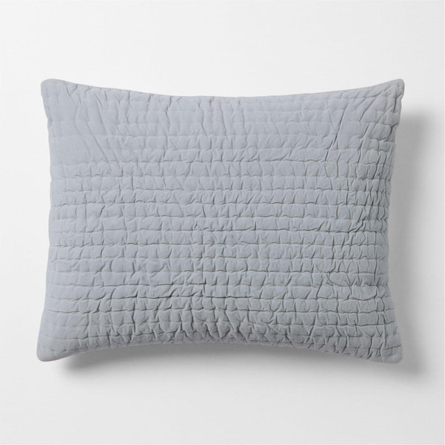 Organic Cotton Corduroy Pale Blue Standard Bed Pillow Sham