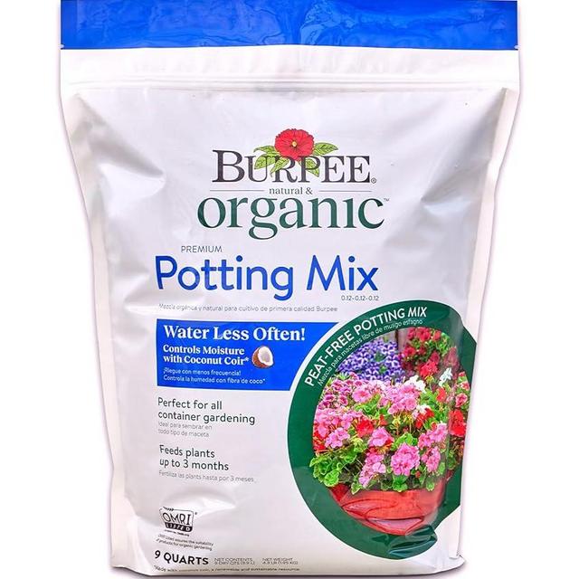 Burpee, 9 Quarts | Premium Organic Potting Natural Soil Mix Food Ideal for Container Garden-Vegetable, Flower & Herb Use for Indoor Outdoor Plant