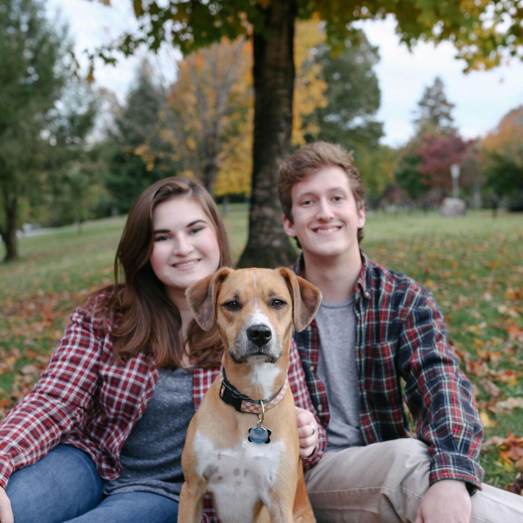 Here we are with our goodest boy, Ranger. Shoutout Yasmin Murphy for taking these pictures of us - they are some of our favorites!