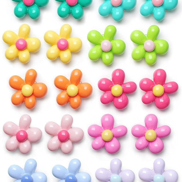 Mymazn 20 PCS Fridge Magnets Cute Refrigerator Magnets Colorful Decorative Magnets Fun Flower Magnets for Office Kitchen Locker