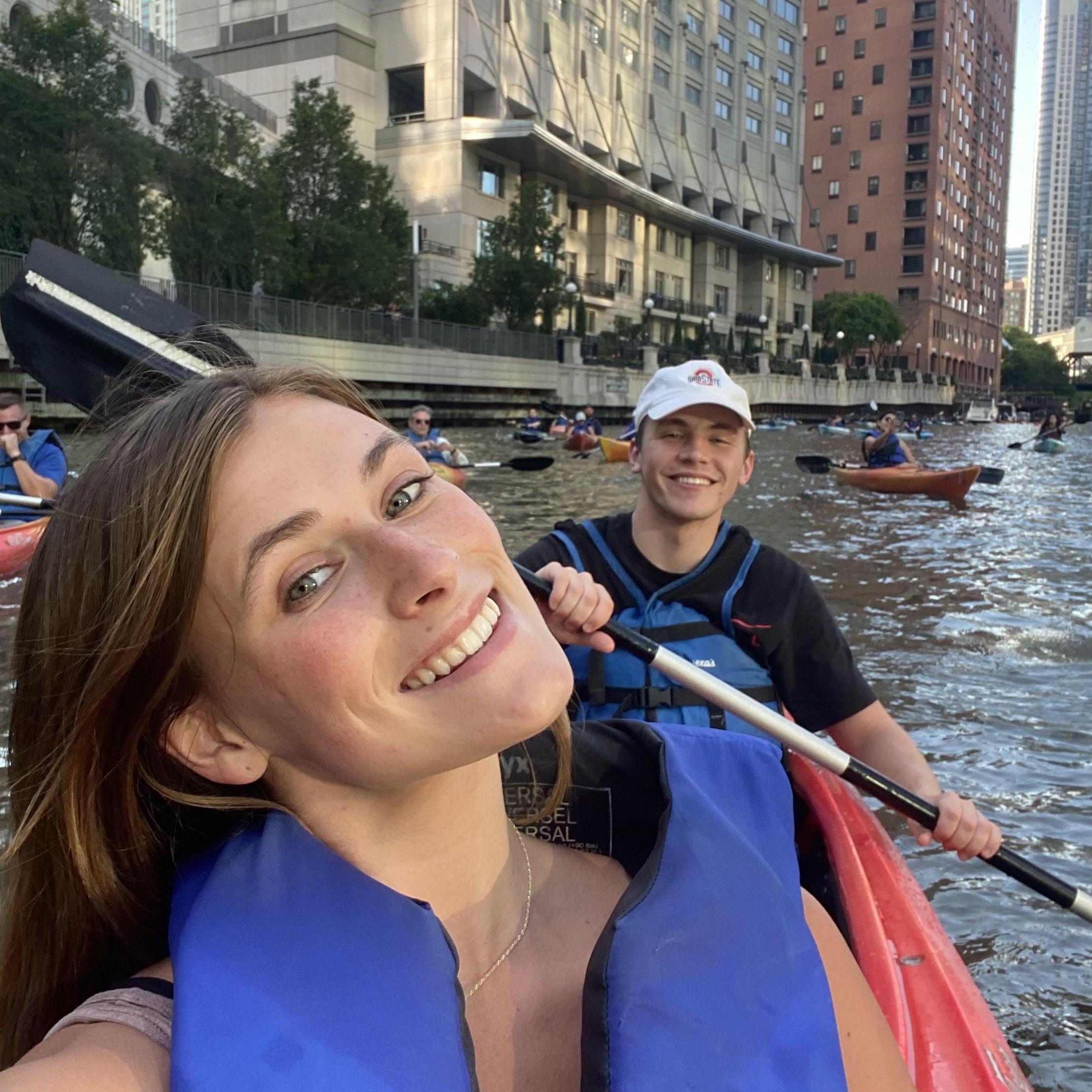 Kayaking in the Chicago river on the 4th of July!