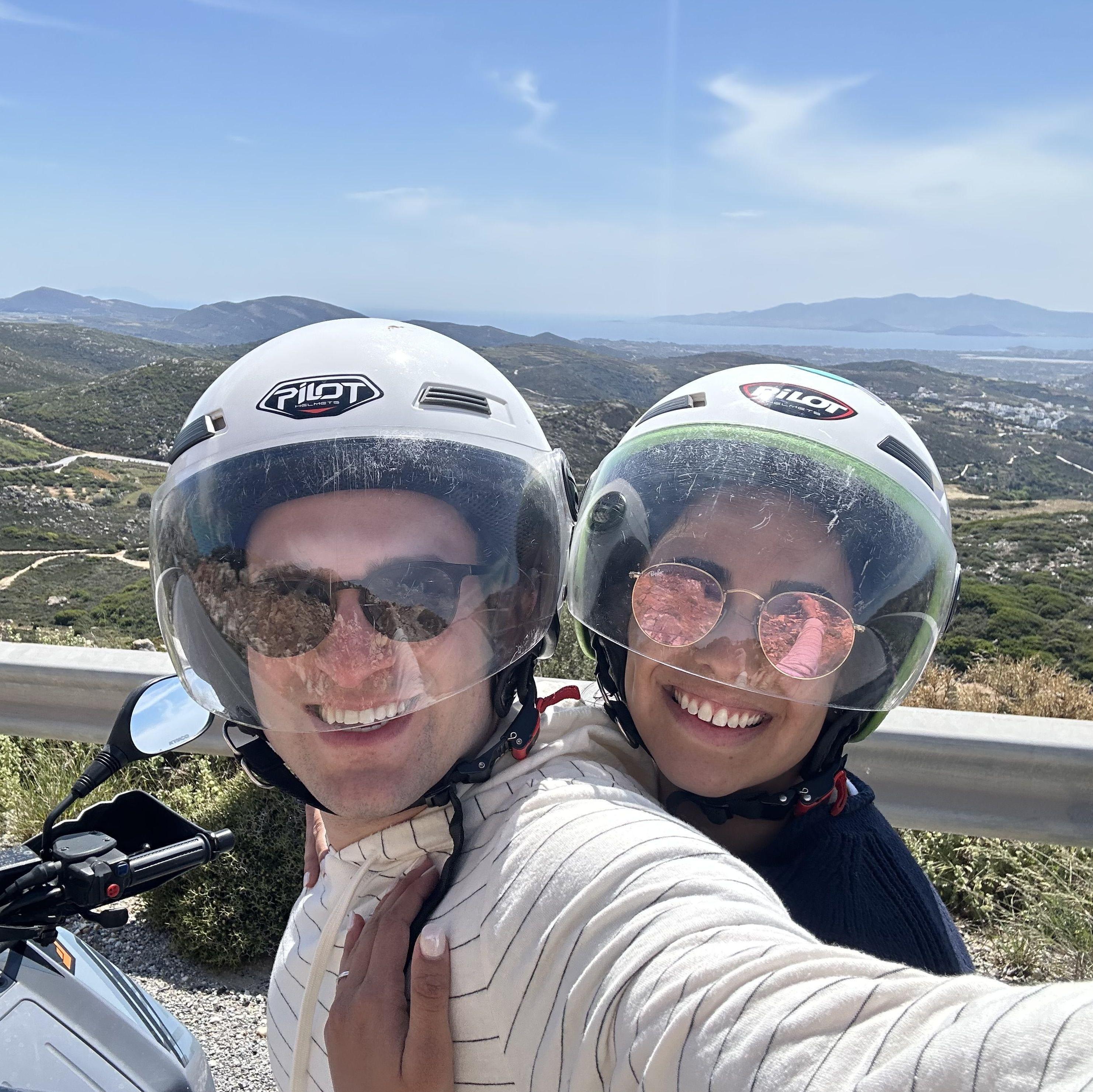 Explored Naxos island all day via a rented motorcycle