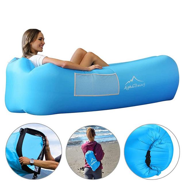 AlphaBeing Inflatable Lounger - Best Air Lounger for Travelling, Camping, Hiking - Ideal Inflatable Couch for Pool and Beach Parties - Perfect Air Chair for Picnics or Festivals