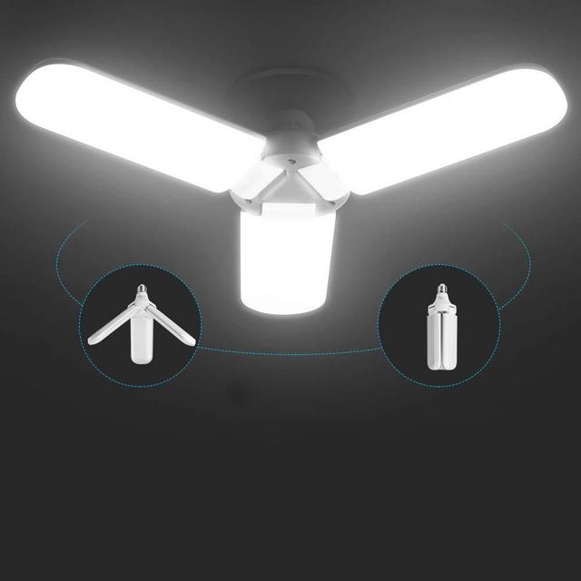 LED Garage Light,400 Watt Equivalent 6000K,Cool Daylight White LED Area Light,E26/E27 Medium Base,for Outdoor Factory Warehouse Barn Backyard and More,Super Bright