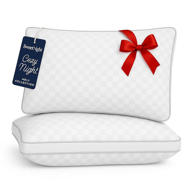Sweetnight Pillows Queen Size Set of 2, Bed Hotel Pillows, Almohadas para Dormir, Side Back Stomach Sleeper, Relief Neck, Head, Shoulder