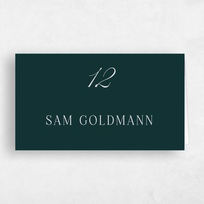Dark Emerald, Green Wedding Place Card - Kennedy
