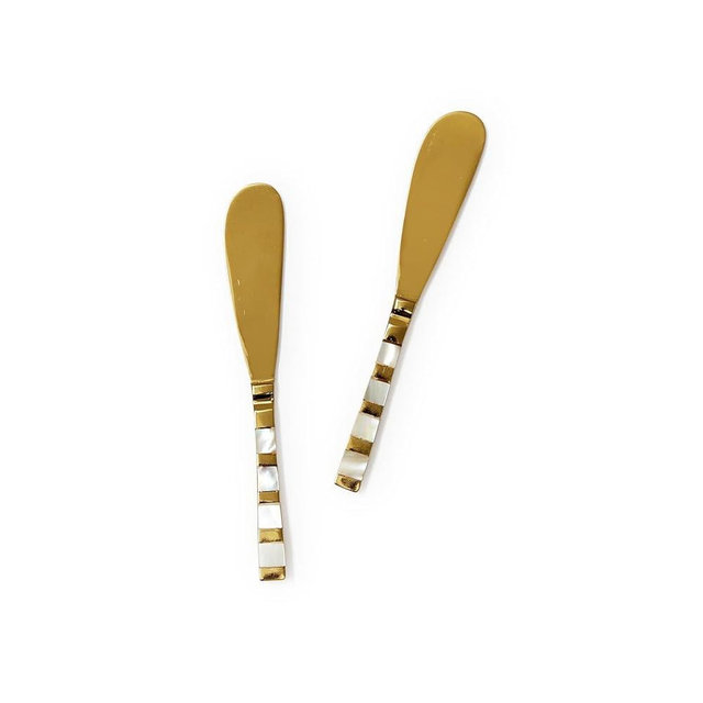 Brass & Mother of Pearls Spreader by TWO'S COMPANY INC.