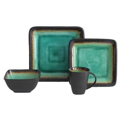 Product description page - Baum Bros.® Max Stoneware 16pc Dinnerware Set Jade