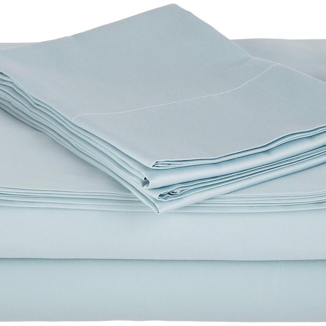 Fair Trade Organic Cotton Sheets SOL Organics Luxury Twin Sateen Blue 300 Thread Count