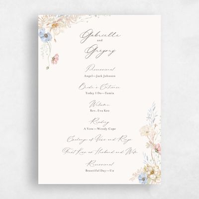 Multi-Colored Wedding Program - Almada