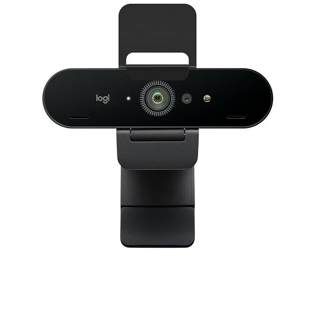 Logitech Brio 4K Webcam, Ultra 4K HD Video Calling, Noise-Canceling mic, HD Auto Light Correction, Wide Field of View, Works with Microsoft Teams, Zoom, Google Voice, PC/Mac/Laptop/Tablet, Black