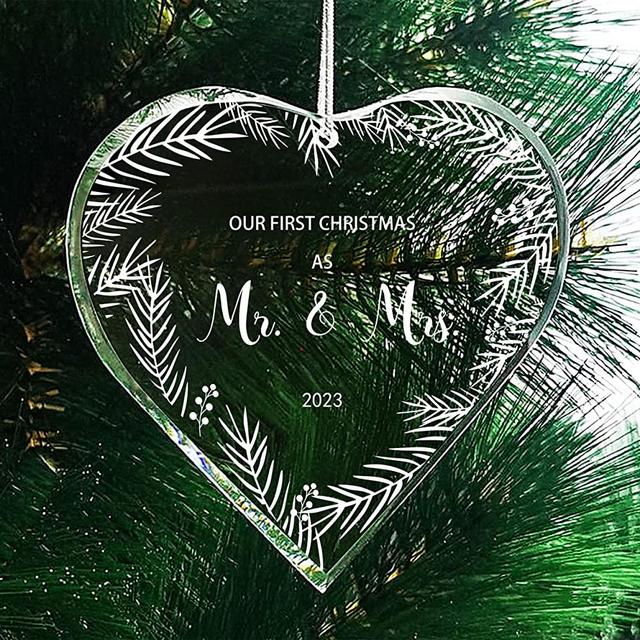 Wedding Gifts for Couple Christmas Ornaments Tree Hanging Decoration Newlywed Married Christmas 2023 Our First Christmas as Mr. and Mrs. Ornament (Mr Mrs)