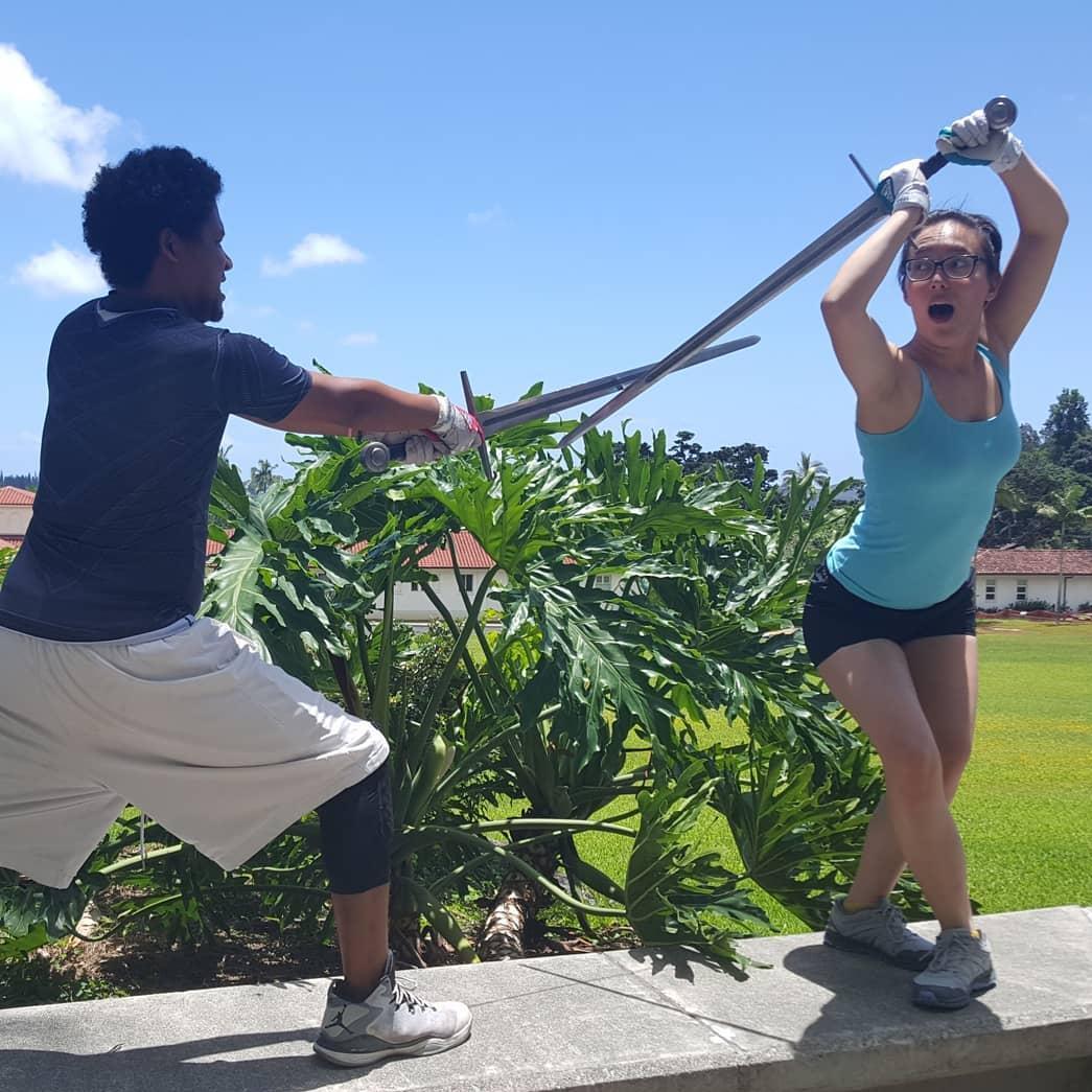 Us kicking each other's a**es in Hawaii!