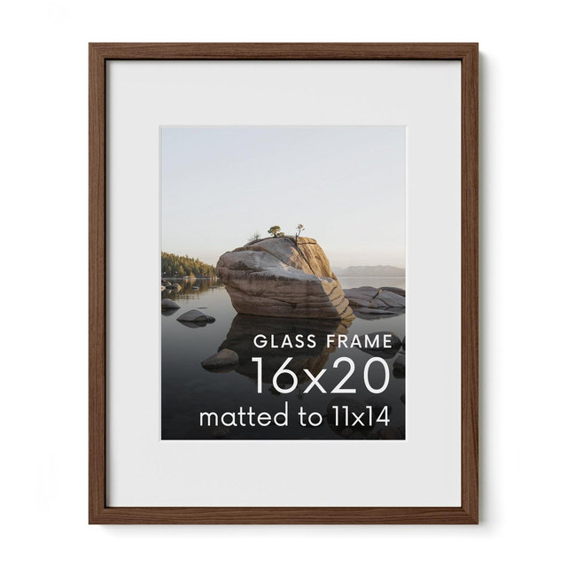 Haus and Hues Oak Picture Frame with Glass, Walnut, 16x20