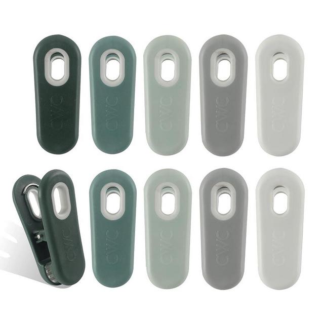 COOK WITH COLOR 10 Pc Bag Clips with Magnet- Food Clips, Chip Clips, Bag Clips for Food Storage with Air Tight Seal Grip, Snack Bags and Food Bags (Sage)