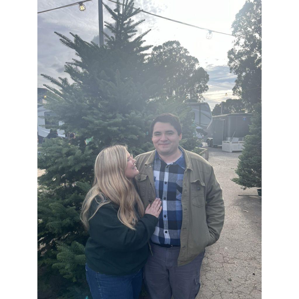 Christmas tree picking with Sarah's family in December 2023!