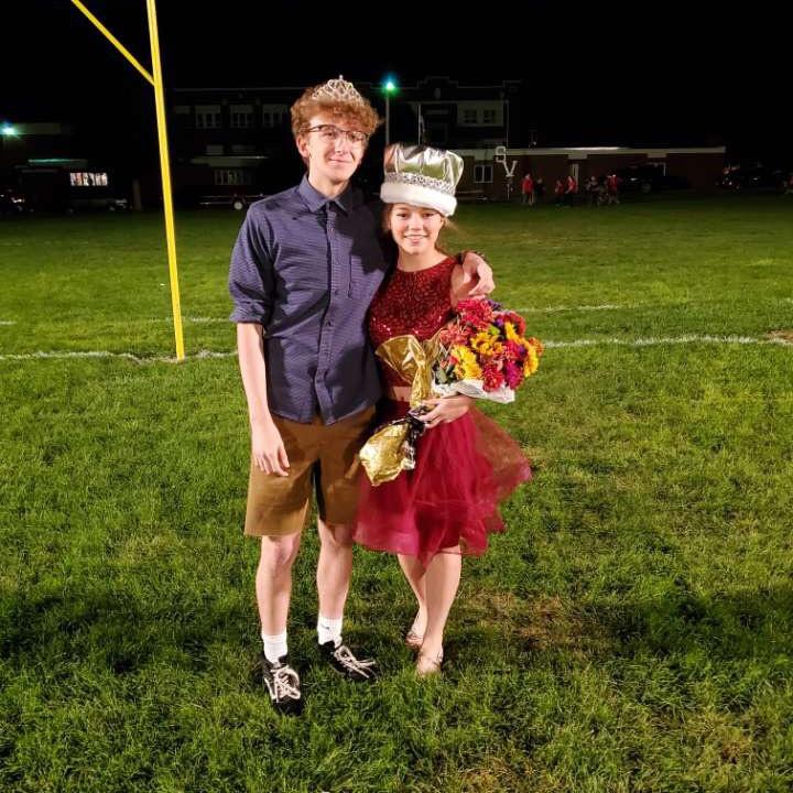 Senior year, homecoming King and Queen.