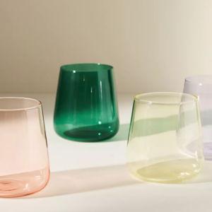 Morgan Stemless Wine Glasses, Multi-color, Set of 4