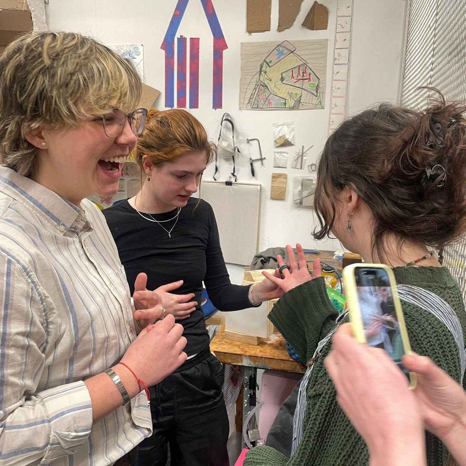 Mia's friend Charlotte, who studied sculpture at Bennington, helped design and make our engagement rings a few months before we got enagaged.