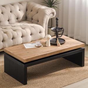 Rectangle Coffee Table for Living Room, Mid Century Modern Coffee Table, Solid Wood Center Table Accent Tea Table for Apartment