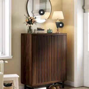 Dark Walnut Shoe Storage Cabinet