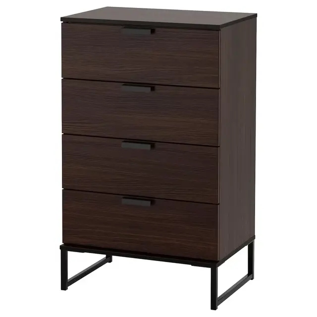 TRYSIL 4-drawer chest, dark brown, 23 5/8x39 "